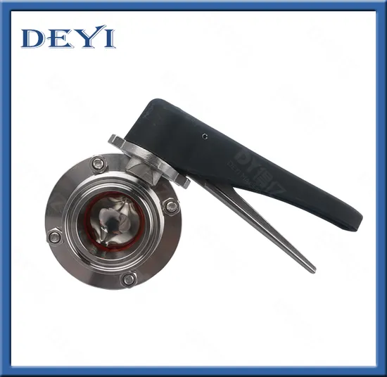 Stainless Steel Sanitary Union-Union Ends Butterfly Valves