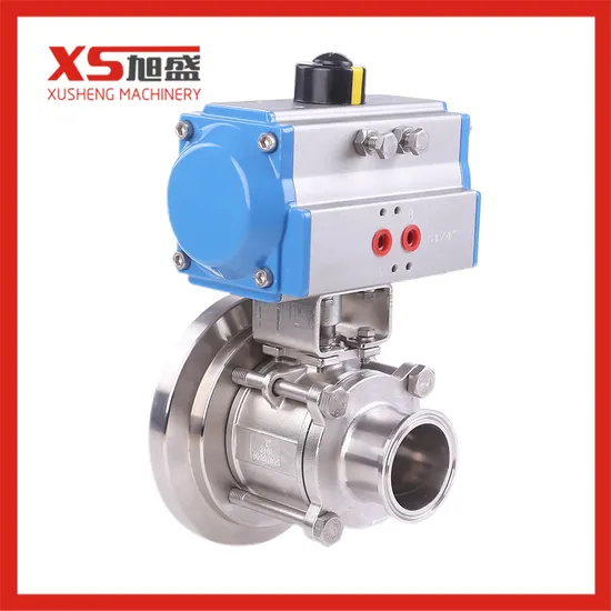Valvola a sfera a 3 pezzi igienica non ritentiva in acciaio inossidabile sanitario SS304/SS316L e valvola a sfera